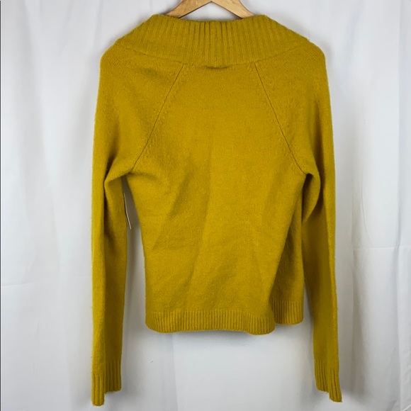 NWT Anthropologie Tessa Yellow Wrap Sweater Medium - Picture 5 of 5